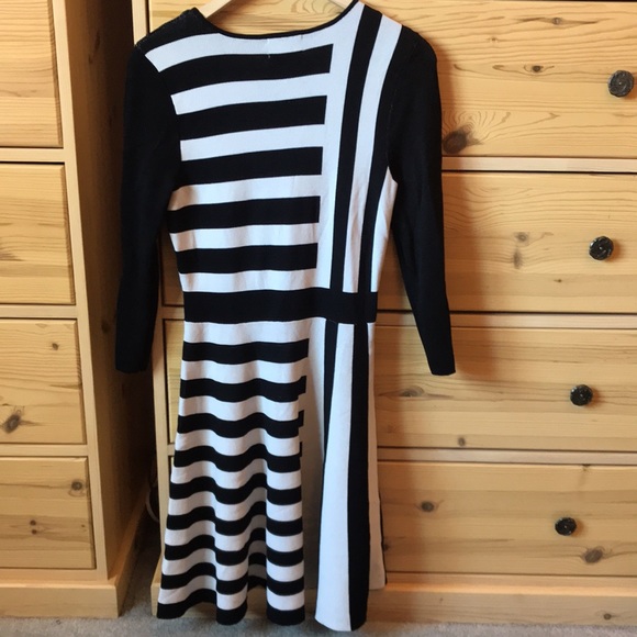 Eliza J Black and White Striped Dress Size Medium - Picture 7 of 8